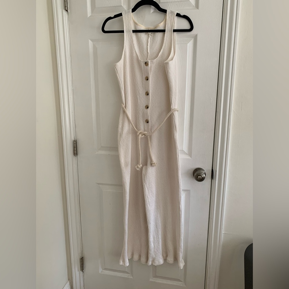 Lou & Grey Cream Jumpsuit with Button Detail